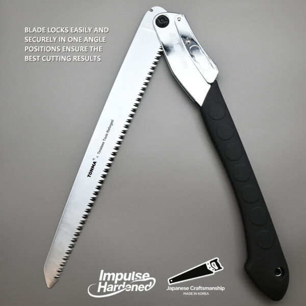 TONMA Folding Hand Saw [Made in Korea] 14" (360mm) LargeTeeth Pruning Hand Saw for Wood Cutting, Outdoor Camping, Garden Woodworking, Japanese Hard Chrome Plating Impulse Hardened Stainless Blade(TDE-637) - Image 5