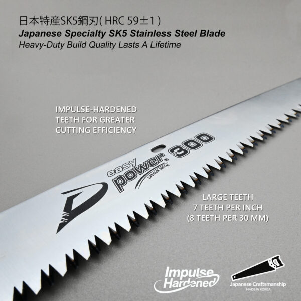 TONMA Professional Folding Saw [Made in Korea] 12" (300mm) Large Teeth Portable Pruning Hand Saw for Wood Cutting, Outdoor Camping, Gardening, Japanese Hard Chrome Plating Impulse Hardened Process(TDE-906) - Image 2