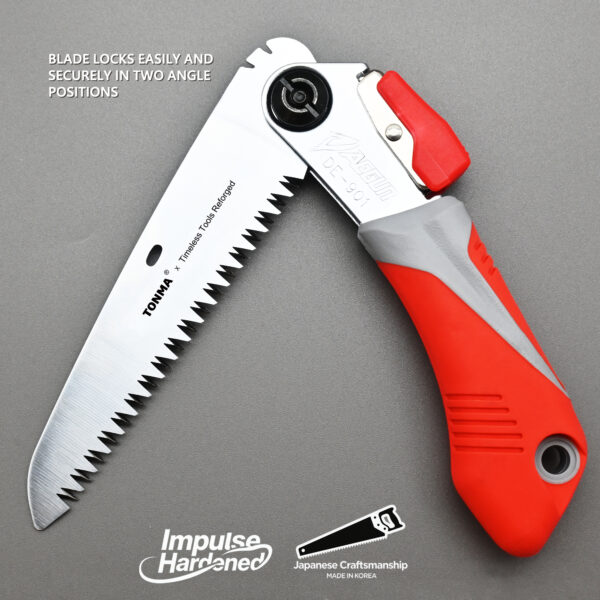 TONMA Professional Folding Saw [Made in Korea] 5 "(130mm) Medium Teeth Small Pocket Pruning Hand Saw for Wood Cutting, Outdoor Camping, Gardening, Japanese Hard Chrome Plating Impulse Hardened Process(TDE-901) - Image 5