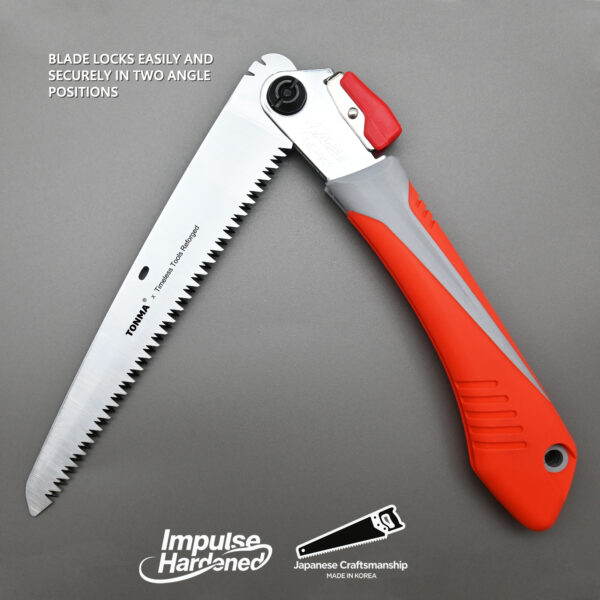 TONMA Folding Hand Saw [Made in Korea] 8" (210mm) Medium Teeth Small Pruning Hand Saw for Wood Cutting, Camping, Garden Woodworking, Japanese Hard Chrome Plating Impulse Hardened Stainless Blade(TDE-903) - Image 5