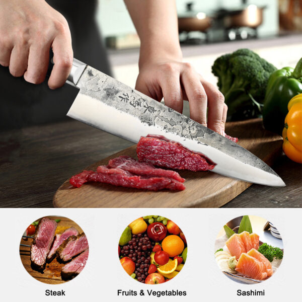 TONMA Classic Chef's Knife [Made in Japan] 8.2 inches Handcrafted Stainless Steel Japanese Gyuto 210mm, Premium Kitchen Knife for Home and Professional Chefs (TCK-2) - Image 6