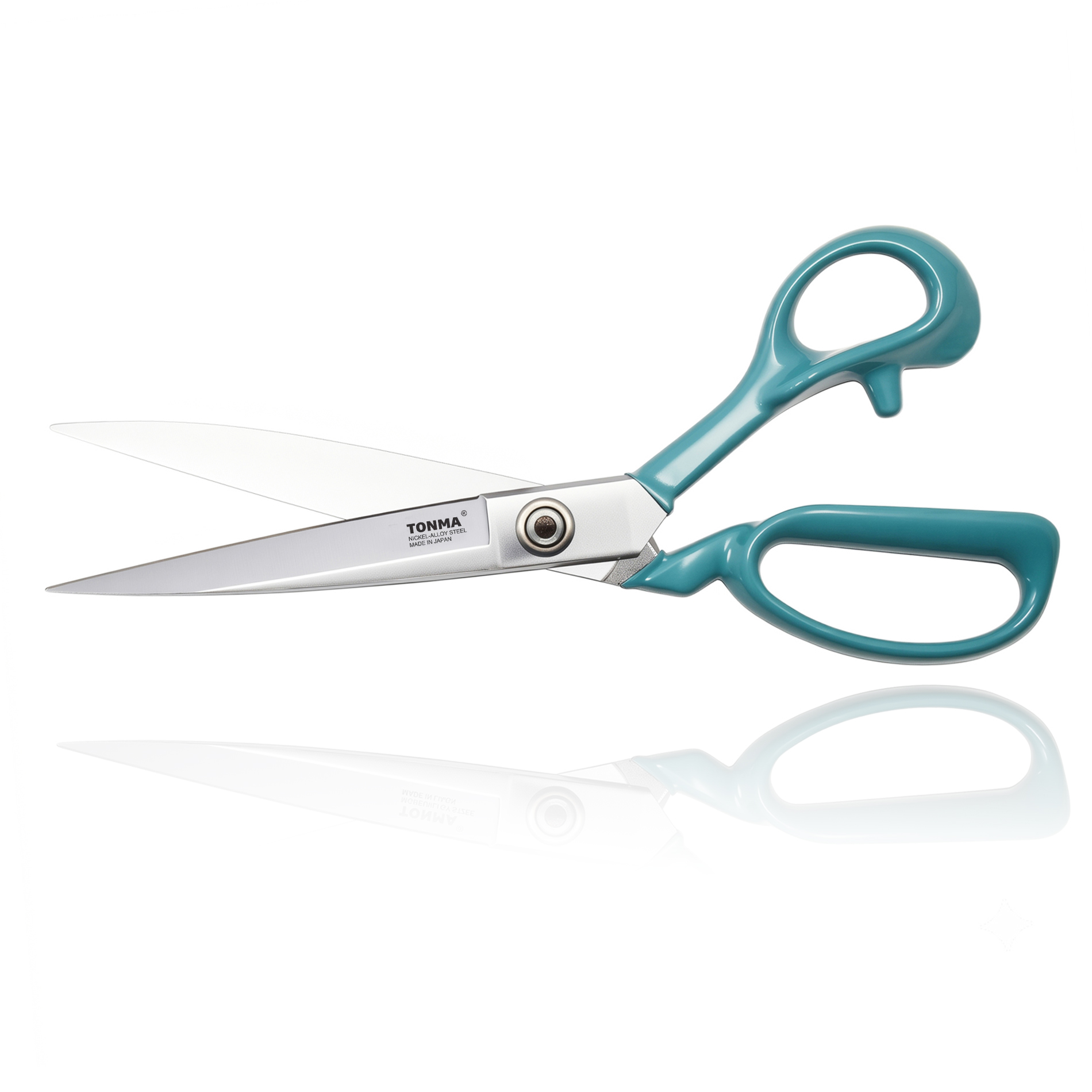 TONMA 12" Fabric Scissors for Sewing, Made in Japan | Heavy-Duty Build, Japanese Professional Dressmaker Shears for Cloth, Chrome-Plated Stainless Blade, Upright Tabletop Support(TFSG-4)