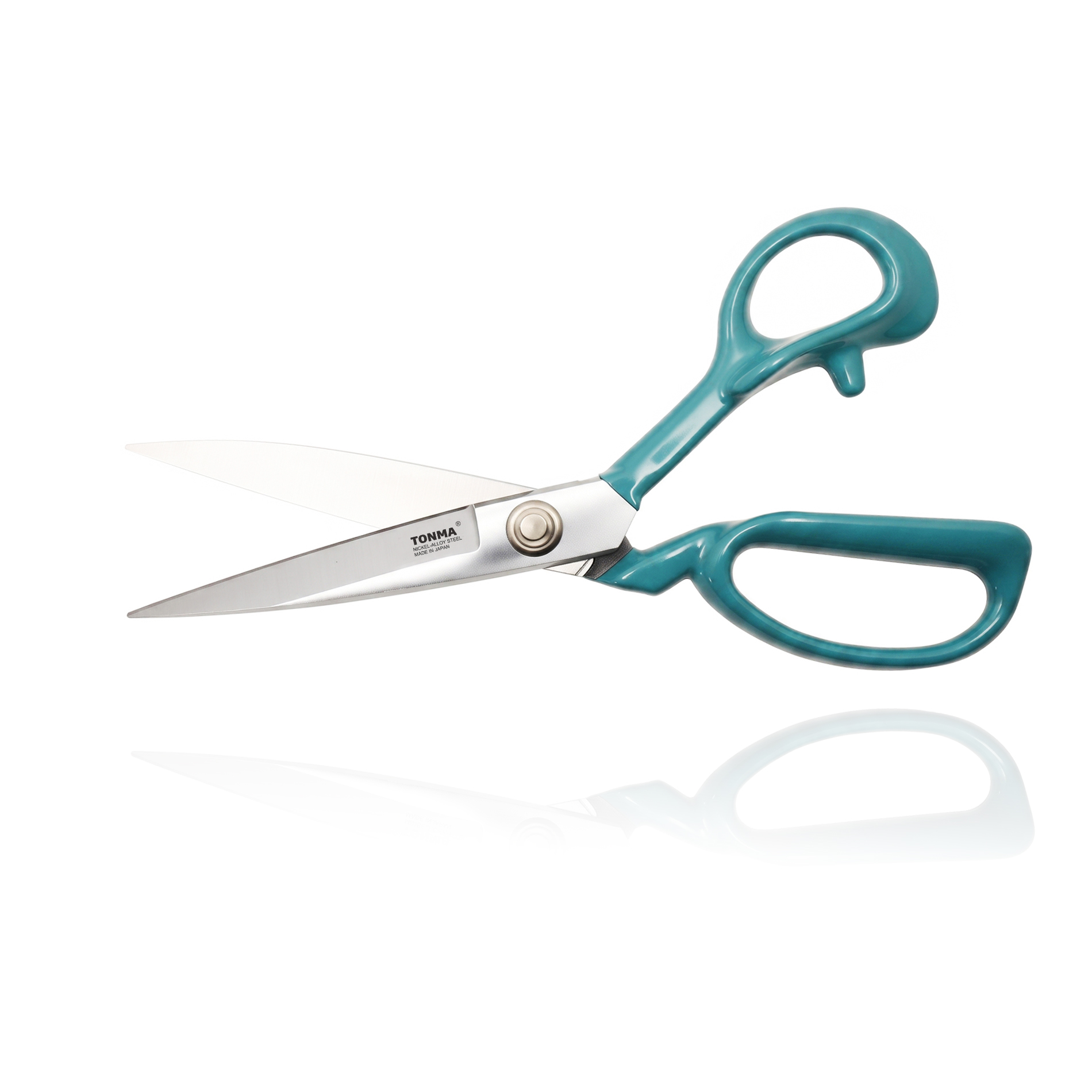 TONMA 9" Fabric Scissors for Sewing, Made in Japan | Heavy-Duty Build, Japanese Professional Dressmaker Shears for Cloth, Chrome-Plated Stainless Blade, Upright Tabletop Support(TFSG-1)
