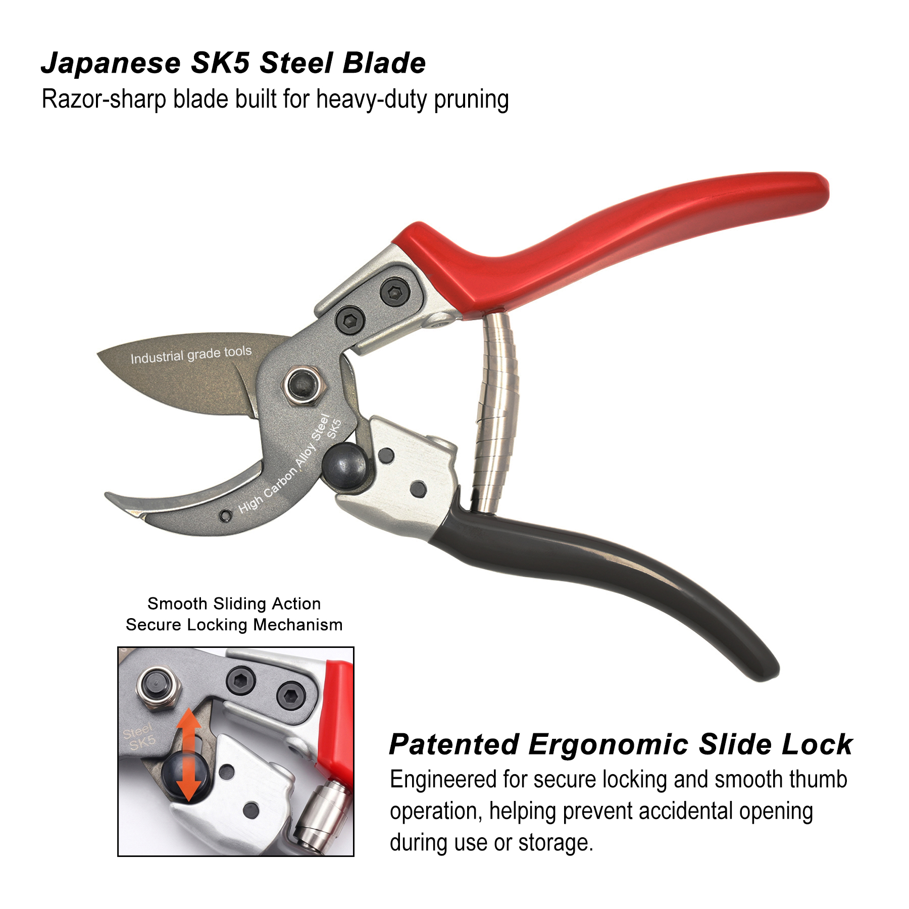 TONMA 8" Anvil Pruning Shears, Made in Japan, Heavy Duty Garden Shears TP-11 - Image 4